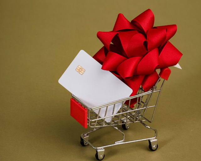 Gift card and envelope on a table